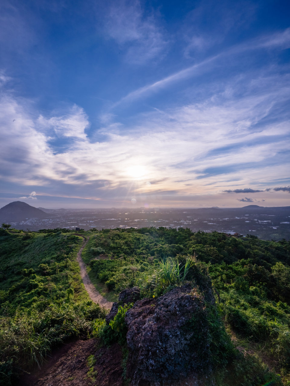 군산오름 정상 노을
